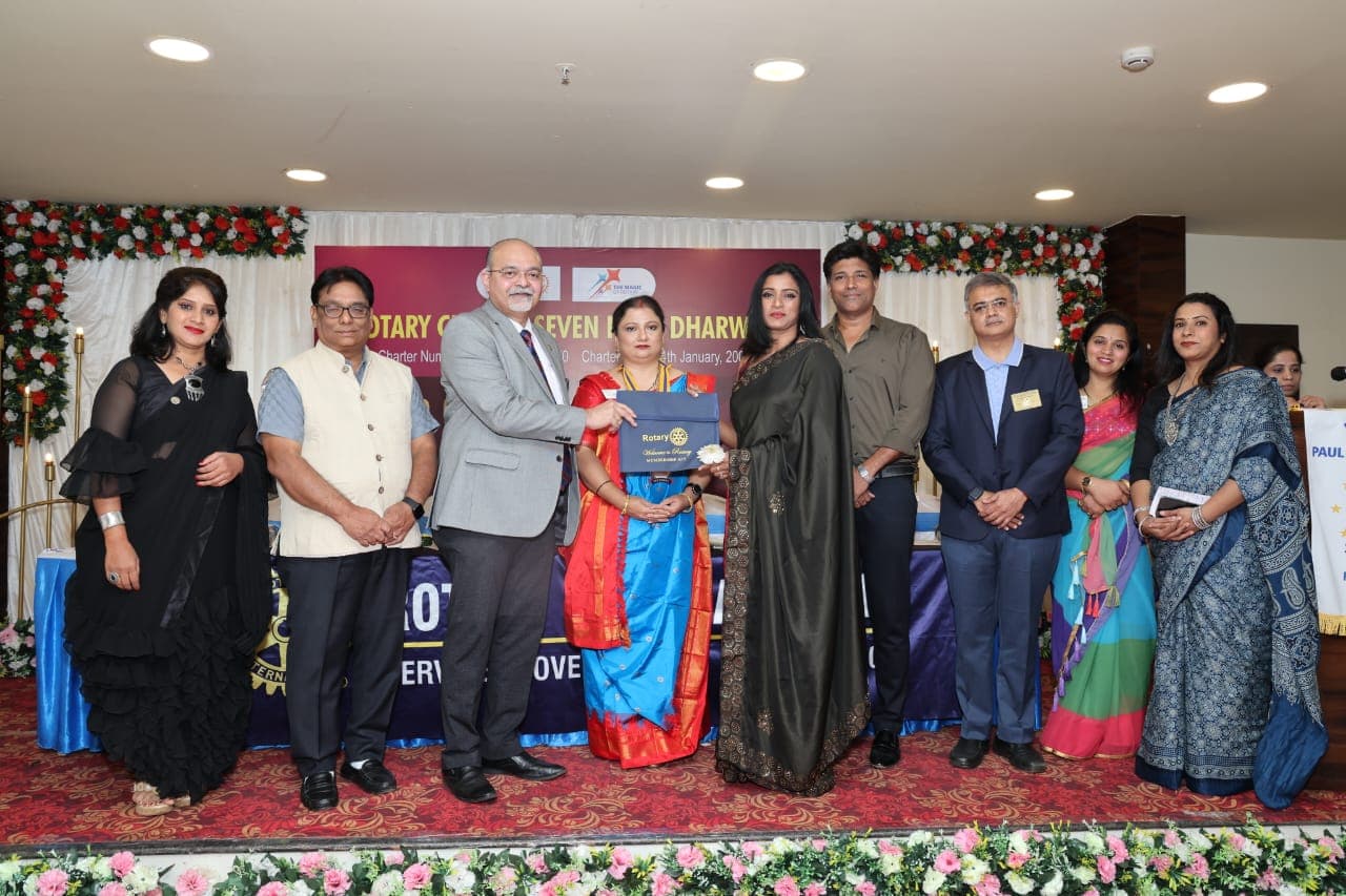 Award ceremony moment.