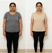 Healthy weight management transformation comparison.